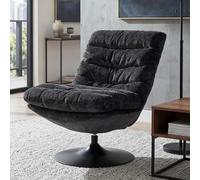 Mendler Fauteuil Lounge HWC-Q29 Acier Gris foncé