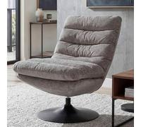 Mendler Fauteuil Lounge HWC-Q29 Acier Taupe-crème