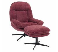 Mendler Fauteuil Relax avec Repose-Pieds HWC-P32 Chenille (370 g/m²) Baie