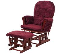 Mendler Fauteuil Relax HWC-C76 Chenille Bordeaux, piétement foncé