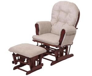Mendler Fauteuil Relax HWC-C76 Chenille crème, piètement foncé
