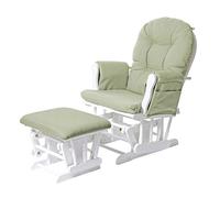 Fauteuil Relax Hwc-C76 Fauteuil À Bascule, Rocking-Chair, Tissu Vert Clair, Monture Blanche Multicolore