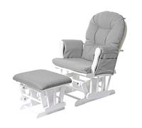 Mendler Fauteuil Relax HWC-C76 Tissu Gris Clair Monture Blanche