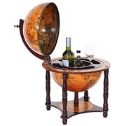 Mendler Globe terrestre, Bar de Salon HWC-T874, minibar, Bois d'eucalyptus