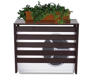 Mendler Habillage en Aluminium pour climatiseur/Pompe à Chaleur HWC-K59, Cache-Grille de Protection pour étagère à Plantes, métal 73 x 90 x 38 cm - Marron