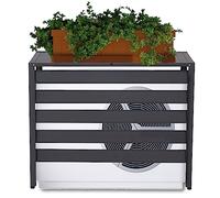 Mendler Habillage en Aluminium pour climatiseur/Pompe à Chaleur HWC-K59, Couverture Grille de Protection étagère pour Plantes, métal 73x90x38cm - Gris
