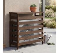 Mendler Habillage pour climatiseur/échangeur Thermique HWC-Q15, Cache en Bois certifié MVG 78 x 84 x 32 cm - Brun foncé