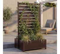Mendler Jardinière en Aluminium avec Treillis HWC-P97 158 x 90 x 75 cm, Marron foncé
