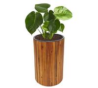 Mendler Jardinière HWC-L24 Ronde 50x34cm Outdoor Bois d'acacia certifié MVG, Marron