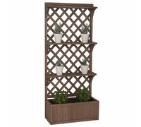 Mendler Jardinière surélevée HWC-P69 Bois MVG 177x77x33cm Marron