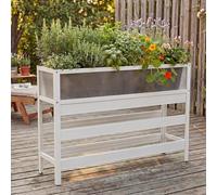 Mendler Jardinière surélevée HWC-P96 82 x 120 x 30 cm, Blanche