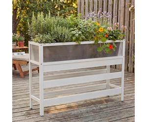 Mendler Jardinière surélevée HWC-P96 82 x 120 x 30 cm, Blanche