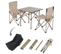 Mendler Kit de Camping HWC-Q39 en métal et Tissu crème