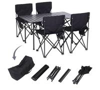 Mendler Kit de Camping HWC-Q39 en métal et Tissu Noir