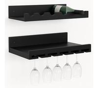 Mendler Lot de 2 casiers à Bouteilles HWC-P22 certifiés MVG 61 x 28 cm Noir