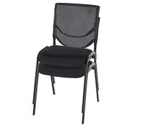 Mendler Chaises de conférence visiteur T401 empilables - Lot de 2, noir