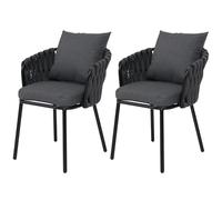 Mendler Lot de 2 chaises de Jardin en Aluminium HWC-P89 Anthracite