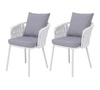 Mendler Lot de 2 chaises de Jardin en Aluminium HWC-P89 Gris Clair