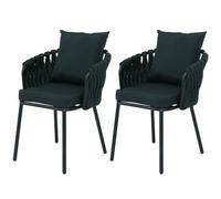 Mendler Lot de 2 chaises de Jardin en Aluminium HWC-P89 Vert