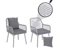 Mendler Lot de 2 chaises de Jardin HWC-O12 Gris Clair, revêtement Gris Clair