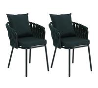 Mendler Lot de 2 chaises de Salle à Manger en Aluminium HWC-P89 Vert