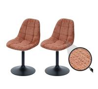 Mendler Lot de 2 chaises de Salle à Manger HWC-A60 Chenille (465g/m²) Terracotta
