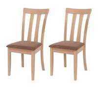 Mendler Lot de 2 chaises de Salle à Manger HWC-G46 Structure Couleur Naturelle, Marron