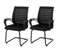 Mendler Lot de 2 chaises de Salle à Manger HWC-K51 Noires, piètement Noir