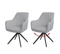 Mendler Lot de 2 chaises de Salle à Manger HWC-L79 Tissu/Textile crème-Beige