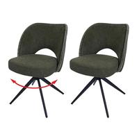 Mendler Lot de 2 chaises de Salle à Manger HWC-N72 (420g/m²) Oeko-Tex Vert