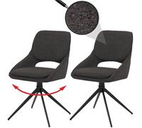 Mendler Lot de 2 chaises de Salle à Manger HWC-N73 Gris foncé
