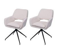 Mendler Lot de 2 chaises de salle à manger HWC-N74 Chenille 490 g/m² Öko-Tex MVG crème