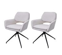 Mendler Lot de 2 chaises de salle à manger HWC-N74 MVG — tissu bouclé Oeko‑Tex, pivotante, crème