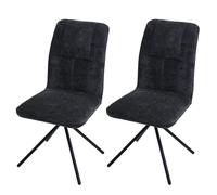 Mendler - Lot de 2 chaises de salle à manger HWC-N99 - Chenille 340 g/m² Oeko-Tex Gris foncé