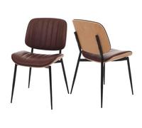 Mendler Lot de 2 chaises de Salle à Manger HWC-O44 Nature, Marron Vintage