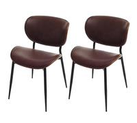 Mendler Lot de 2 chaises de Salle à Manger HWC-O45 280g/m² Aspect Noyer, Marron Vintage