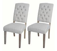 Mendler Lot de 2 chaises de Salle à Manger HWC-O66b Gris Clair