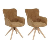 Mendler Lot de 2 chaises de Salle à Manger HWC-Q35 Grises Jaune Moutarde