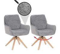 Mendler Lot de 2 chaises de Salle à Manger HWC-Q37 Gris