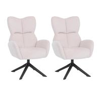 Mendler Lot de 2 chaises de Salle à Manger HWC-Q54 (320 g/m²) Couleur crème