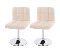 Lot De 2 Chaises De Salle À Manger Kavala, Pivotante, Similicuir Crème Multicolore