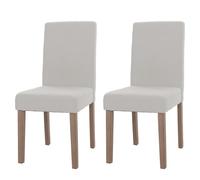 Lot de 2 chaises de salle à manger Littau bois crème pieds couleur naturelle