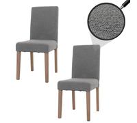 Mendler Lot de 2 chaises de Salle à Manger Littau Bou ois Gris, Pieds Couleur Naturelle