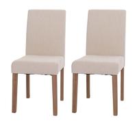Mendler Lot de 2 chaises de Salle à Manger Littau crème Pieds Couleur Naturelle