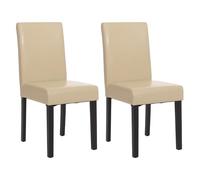 Lot de 2 chaise mendler cuir 90 cm beige Beige G