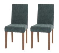 Lot de 2 chaises de salle à manger Littau vert pieds couleur naturelle