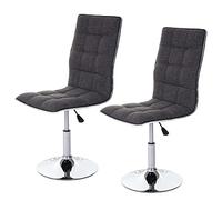 Mendler Lot de 2 chaises de séjour HWC-C41, réglable en Hauteur - Gris Clair