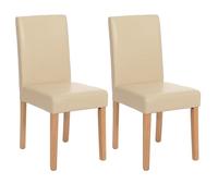 Lot De 2 Chaises De Séjour Littau Simili-Cuir, Crème, Pieds Clairs Multicolore
