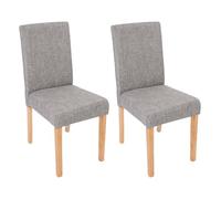 lot de 2 chaises de salle à manger Chaise de cuisine Littau ~ textile, gris, pieds clairs