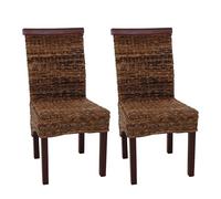 Lot De 2 Chaises M45, Banane Tressée, 47x54x93cn, Pieds Marrons Multicolore